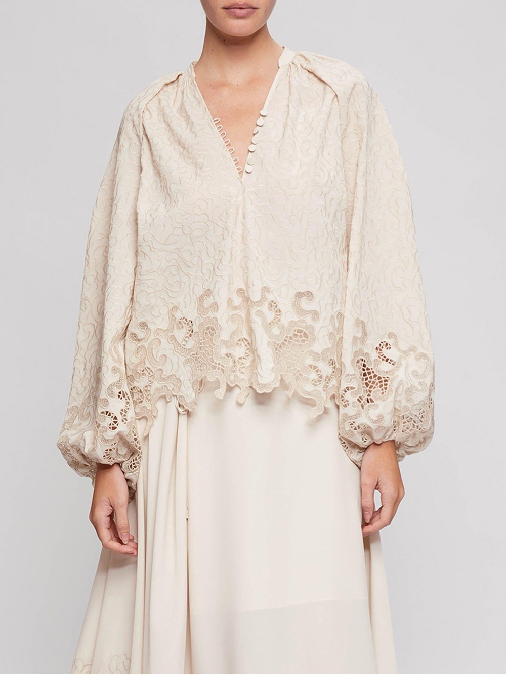 Jonathan Simkhai Jaid Embroidered Eyelet Blouse Size XS NEW Chantilly